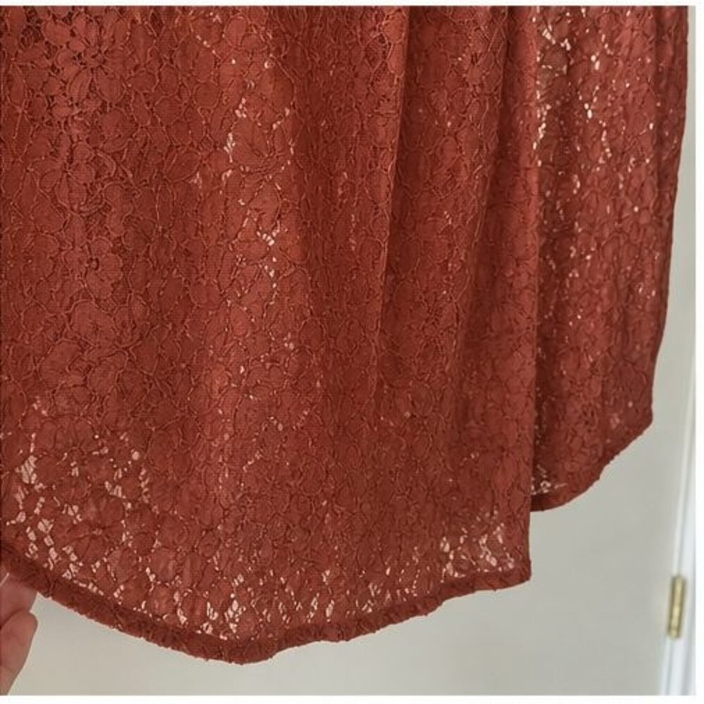 Rust Lace Trim Top - Picture 6 of 6